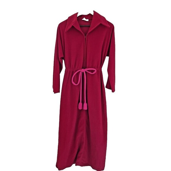 Van Raalte Other - At Home Wear Van Raalte Plush Velour Robe Housecoat Size 12 Tassels VTG 60s MOD